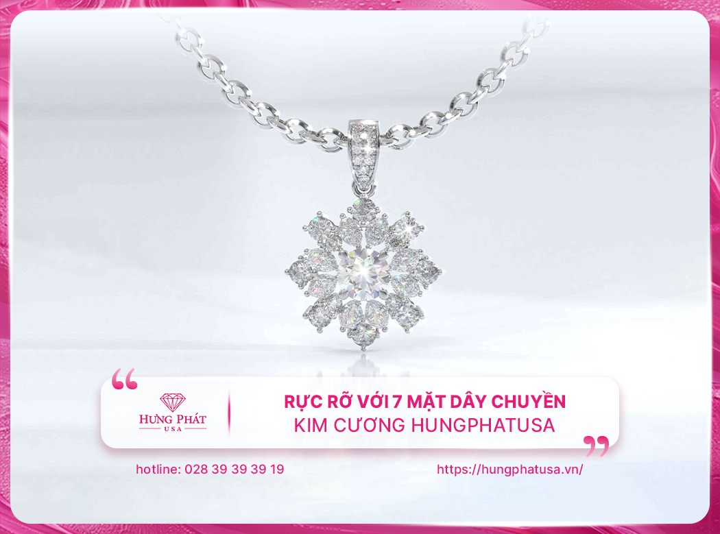 Rực rỡ với 7 mặt dây chuyền kim cương HungPhatUSA
