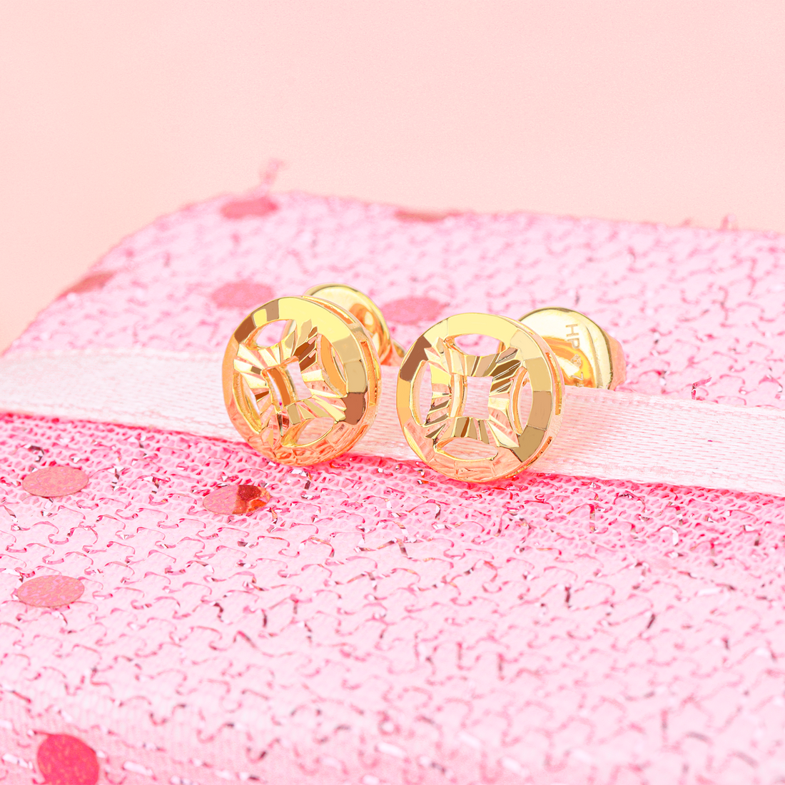 Bông Tai Vàng 18K E10753 - Hung Phat USA VN