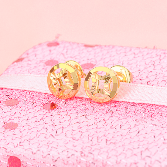 Bông Tai Vàng 18K E10753 - Hung Phat USA VN