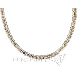 Vòng đeo cổ kim cương vàng trắng 18K N0033