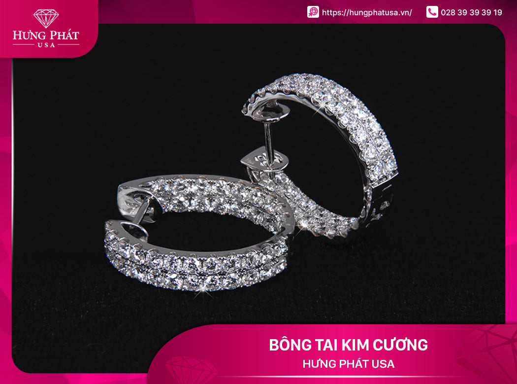 Bông tai kim cương Hưng Phát USA