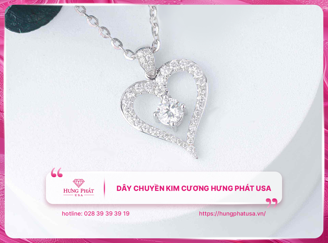 Dây chuyền kim cương hưng phát usa