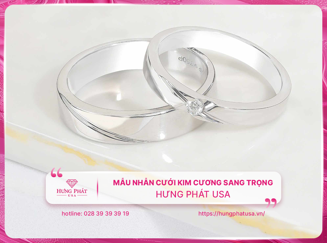 Mẫu nhẫn cưới kim cương sang trọng - Hưng Phát USA