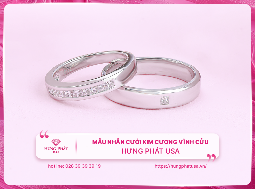 Mẫu nhẫn cưới kim cương vĩnh cửu - Hưng Phát USA