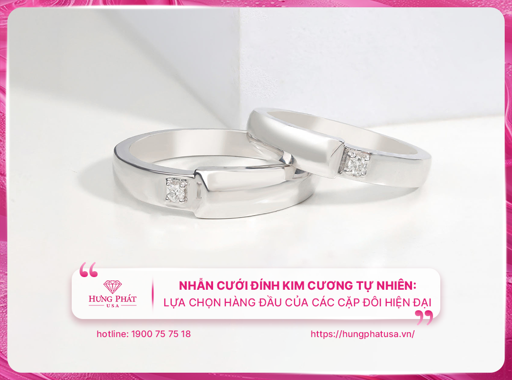 Nhẫn cưới đính kim cương tự nhiên: Lựa chọn hàng đầu của các cặp đôi hiện đại