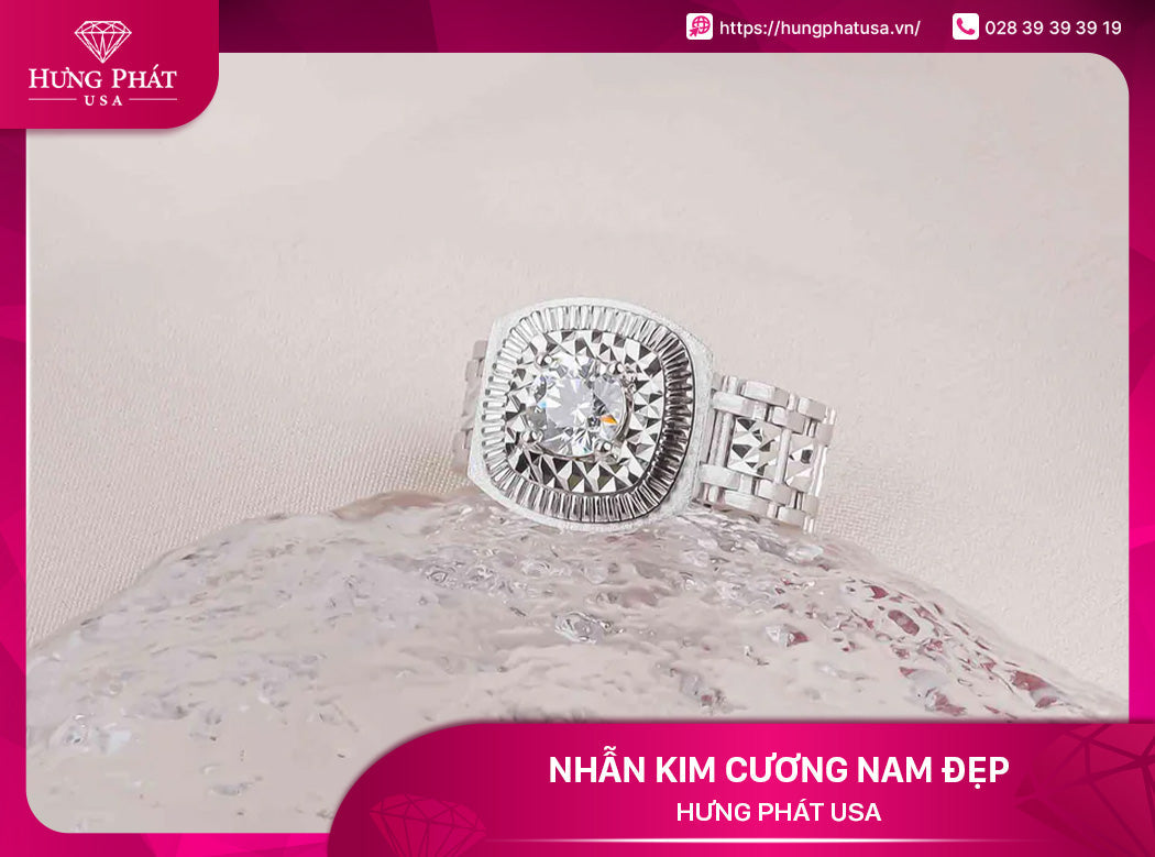 Nhẫn kim cương nam đẹp - Hưng Phát USA