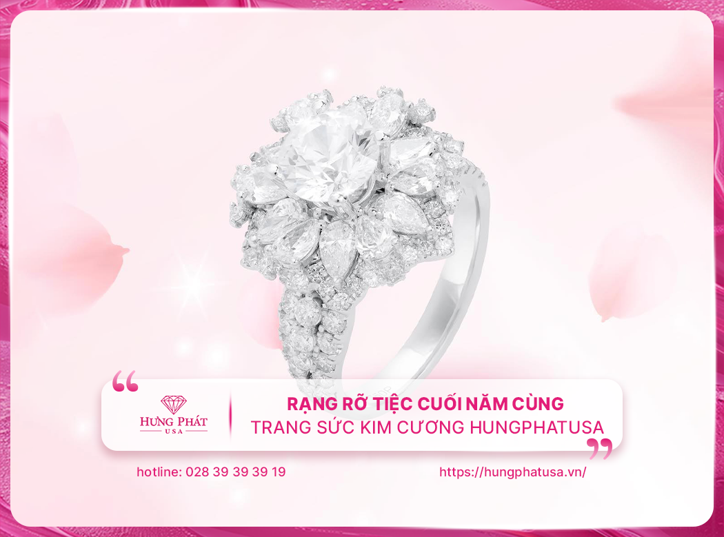 Rạng rỡ tiệc cuối năm cùng trang sức kim cương HungPhatUsa