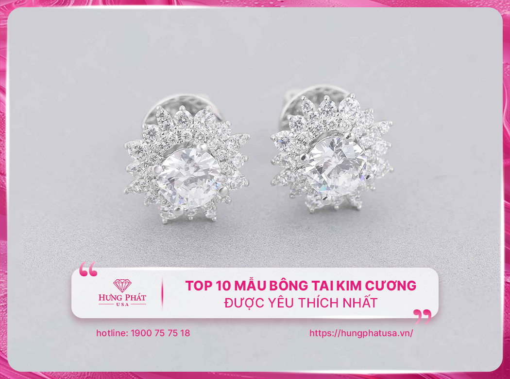 Top 10 mẫu bông tai kim cương được yêu thích nhất