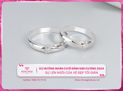 Xu hướng nhẫn cưới đính kim cương 2025: Sự lên ngôi của vẻ đẹp tối giản