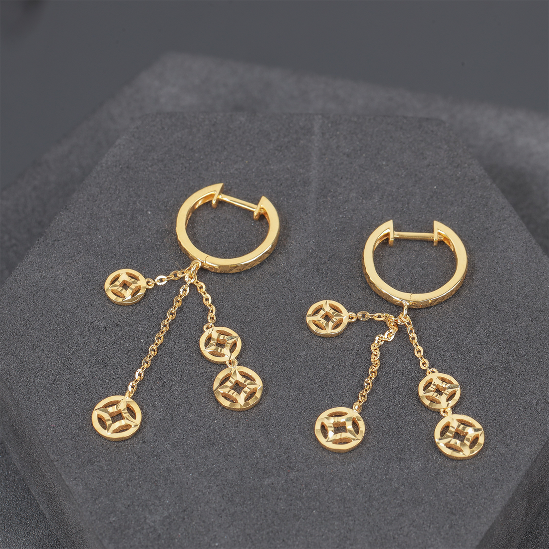 Bông Tai Vàng 18K E10891 - Hung Phat USA VN