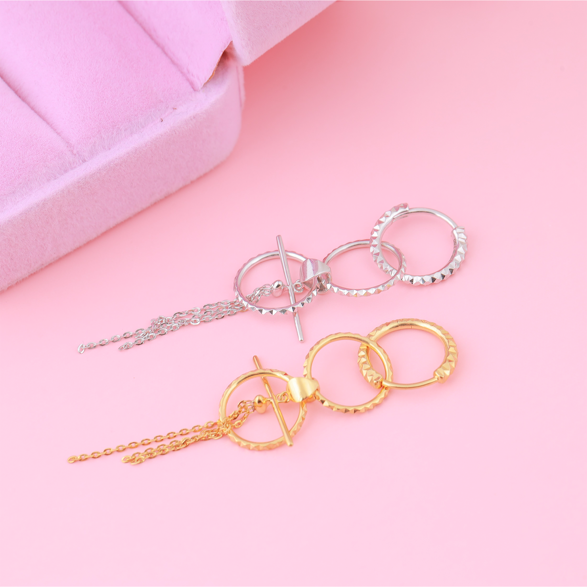 Bông Tai Vàng 18K E10888 - Hung Phat USA VN